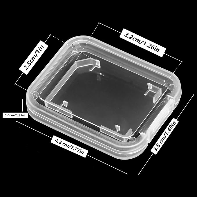 Transparent Standard SD SDHC Memory Card Case Holder Box Storage Boxes (Pack of 10) - Image 2