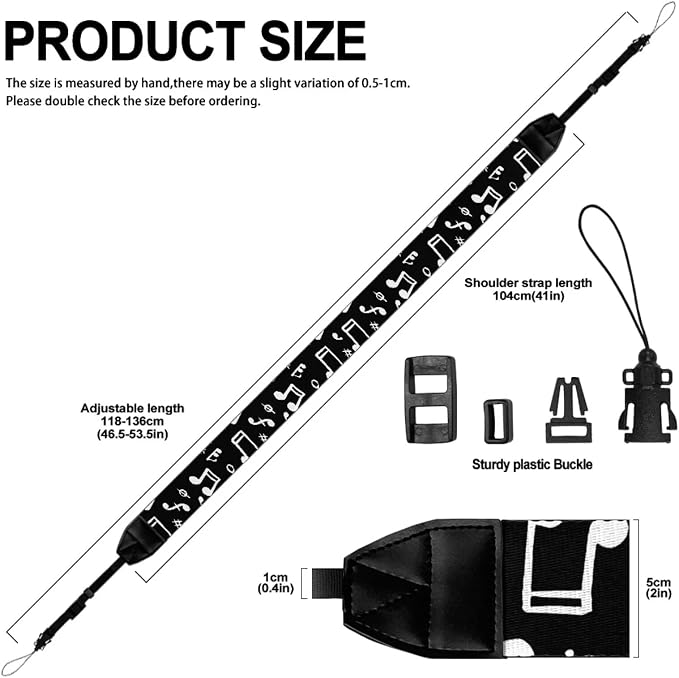 Coldinair Black Adjustable Camera Strap Universal Neck & Shoulder Soft Padded Strap for All DSLR Cameras,Binoculars - Image 6