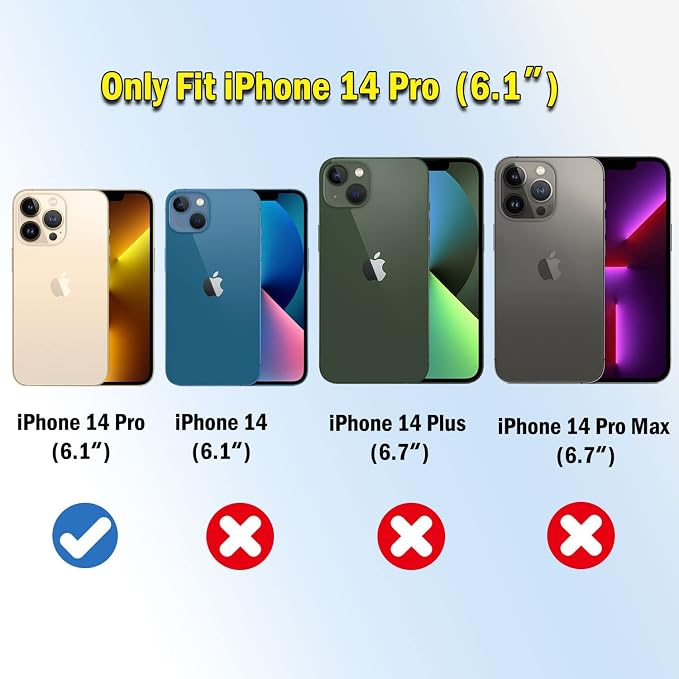 QHOHQ 3 Pack Screen Protector for iPhone 14 Pro 6.1 Inch with 3 Pack Tempered Glass Camera Lens Protector, Ultra HD, 9H Hardness, Scratch Resistant, Case Friendly - Image 8