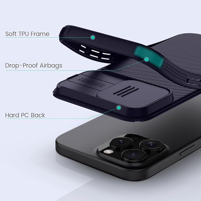 Nillkin Magnetic for iPhone 16 Pro Max Case, Upgraded Slide Camera Protection, Compatible with Magsafe, Slim Shockproof Protective Phone Case for 16 Pro Max 6.9 inch, Dark Pueple - Image 5