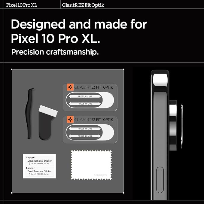 Spigen Glas.tR EZ FIT Optik Camera Lens Protector for Pixel 10 Pro XL | GlasTR EZ Fit Optik, 9H+ Tempered glass, Scratch resistant, Original photo quality, Auto-align tray, Case-friendly, 2Pack - Image 7