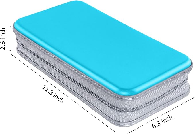 Siveit CD DVD Cases 96 Capacity Disc Storage Binder for Car(Sky Blue) | Hard Plastic CD DVD Disc Cases Storage Binder Wallet for Car Home Office Travel - Image 6