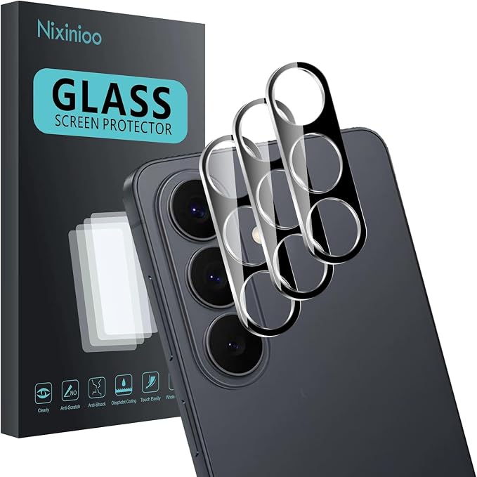 3 Pack Camera Lens Protector for Samsung Galaxy S26/S26 Plus | Tempered Glass,Anti-Fingerprint,9H Hardness,Scratch Resistant,Easy to Install,Bubble Free,HD Clarity by Unknown