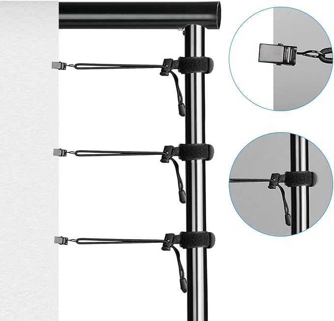 SLOW DOLPHIN Photo Video Studio 10 x12ft 100% Cotton White Muslin Backdrop with 10 x 10ft Stand Photography Background Support System Kit Clamp, Clips,Carry Bag - Image 6
