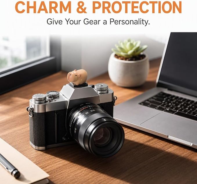 Camera Hot Shoe Cover, Cartoon Hot Shoe Cap, Hot Shoe Protector Compatible with Sony Fujifilm Fuji Canon Nikon Pentax Leical Panasonic (2pcs Motorcycle Capybara) - Image 3