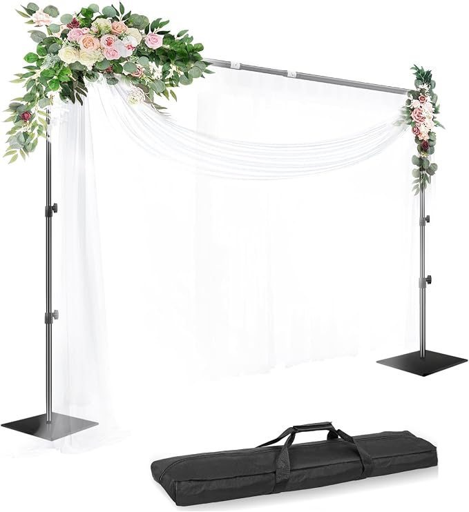 EMART Backdrop Stand Heavy Duty 8.5x10ft Adjustable Pipe and Drape Stand | Photo Backdrop Stand for Party Photography Wedding Birthdy Dispaly Event Festival Decorations Balloon Exhibition Photo Booth by EMART