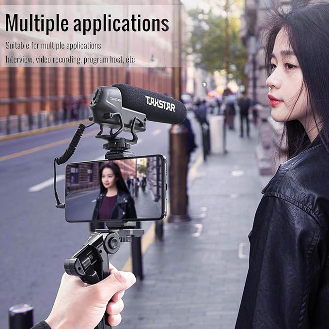 SGC-600 On-Camera Condenser Interview Microphone 3.5mm Plug with Windscreen Cold Shoe Mount Compatible with Canon Nikon Sony DSLR Cameras Camcorders - Image 4
