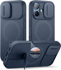 SURITCH for iPhone 17 Case with Camera Control Cover, Camera Slide Cover and Adjustable Kickstand, Compatible with MagSafe, Shockproof Bumper Protective Cases 6.3 Inch, Blue by SURITCH
