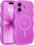 BENTOBEN Magnetic for iPhone 17 Case, Cute Wavy Full Camera Protection [Compatible with MagSafe] Translucent Matte Anti-Slip Bumper Women Girls Boys Protective Cover for 17 6.3", Berry Purple by BENTOBEN