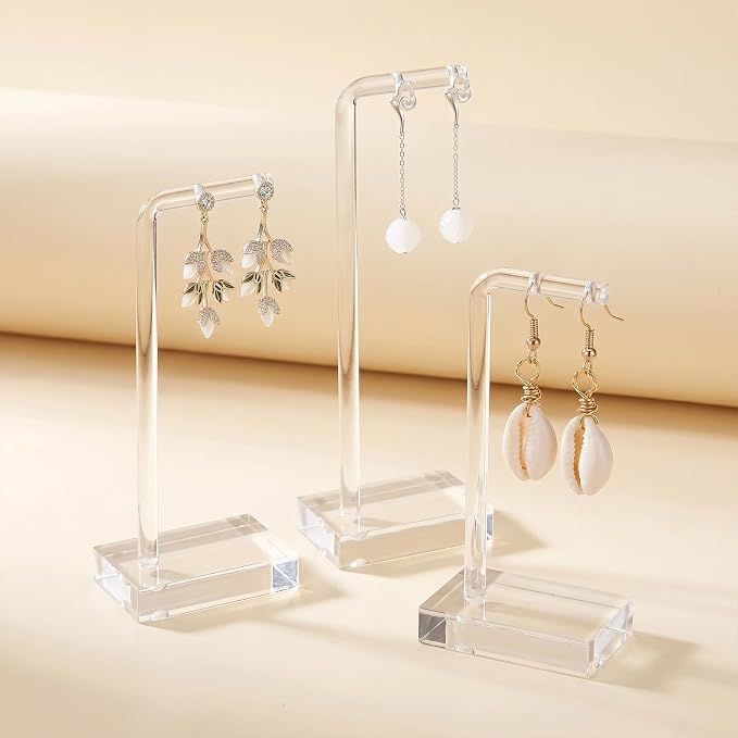3 PCS Earring Display for Photos, Acrylic Earring Holder for Jewelry | Earring Holders for Selling, Earring Display for Vendors, Jewelry Earring Necklace Display - Image 3