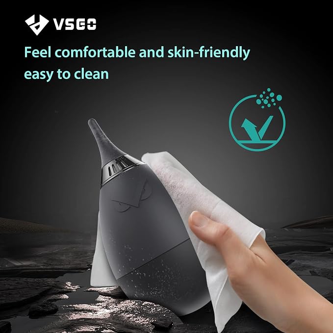 VSGO Camera Air Blower for Lens and Sensor Cleaning, Black | One-Way Air Valve; Tumbler Base Keeps Nozzle Raised; Soft Silicone Body; Easy-Squeeze Design; Pocket-Friendly - Image 9