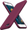 Miracase Silicone for iPhone SE 2022/SE 2020/7/8 Case,Wine Red | Ultra Slim Cover with Screen Protector, Soft Microfiber Lining, Multi-Color Premium Silicone Shockproof Phone Case by Miracase