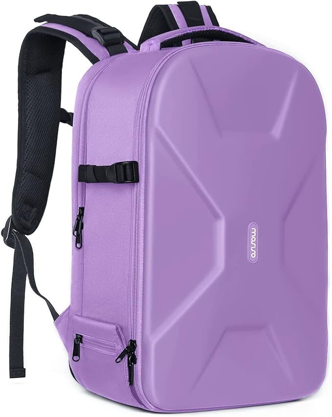 MOSISO Camera Backpack, DSLR/SLR/Mirrorless Photography Camera Bag | 15-16 inch Waterproof Hardshell Case with Tripod Holder&Laptop Compartment Compatible with Canon/Nikon/Sony, Purple by MOSISO