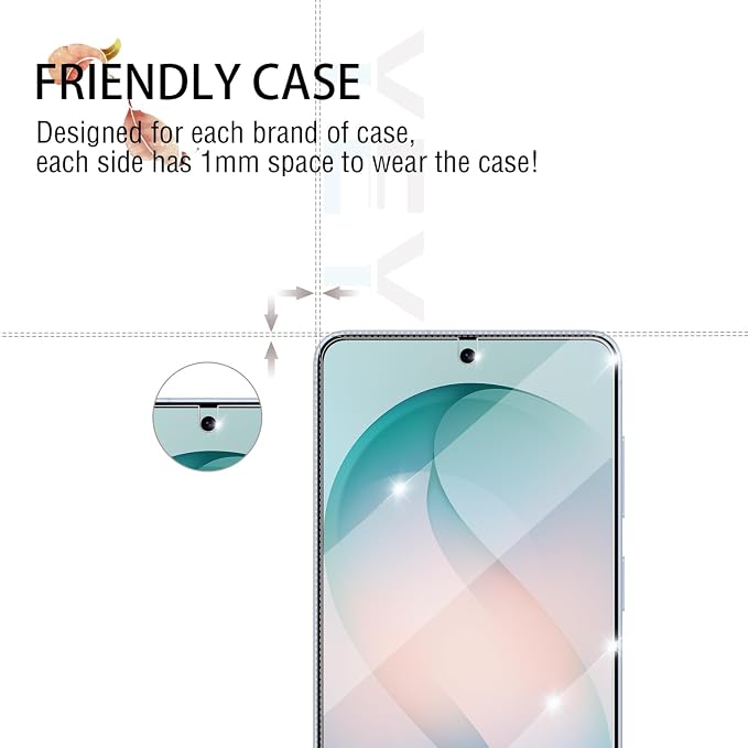 Galaxy S26 Screen Protector + Camera Lens Protector, [2 +2 Pack] [Ultrasonic Fingerprint Unlock] [Case Friendly] Full Coverage Tempered Glass Screen Protector For Samsung Galaxy S26 - Image 5