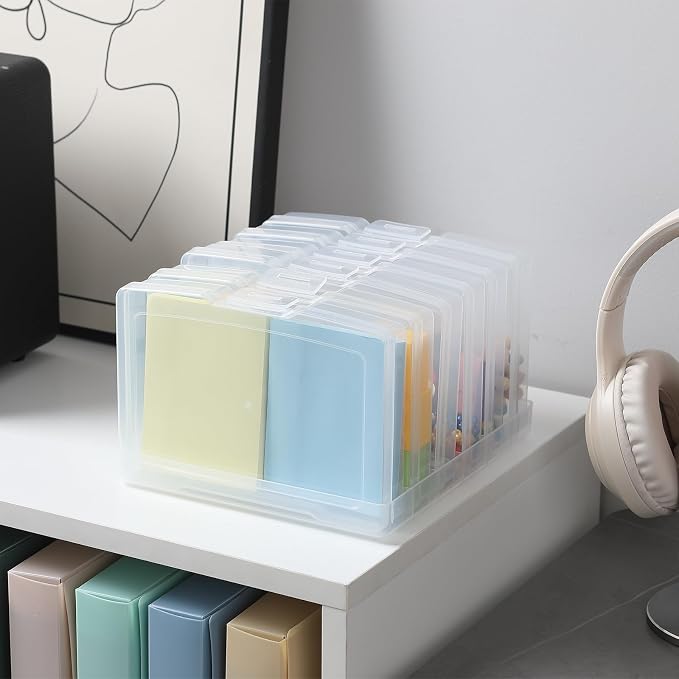 novelinks 6 Pcs 4"x6" Plastic Photo Storage Boxes with Tray (Clear 2Pack) | Photo Organizers and Storage, Task Boxes for Special Education, Flash Card Holder, 4x6 Index Card Holder, Picture Boxes - Image 7