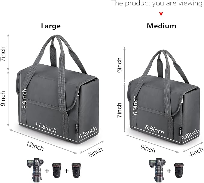 S-ZONE Waterproof Shockproof Foldable Camera Insert Bag Lens Cases Canon Nikon | Raindrop Proof, Fits in a Backpack, Suitable for DSLR/SLR Camera - Image 2