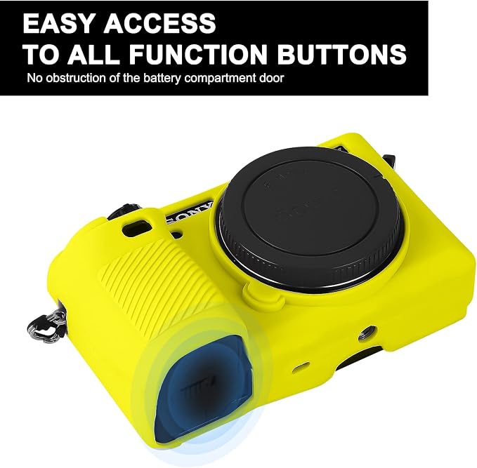 Easy Hood Case for Sony Alpha A6000 ILCE-6000 Digital Camera, Yellow | Soft Silicone,Anti-Scratch,Dustproof,Shockproof,Slim Fit,Enhanced Grip,Camera Skin Protector Accessories Protective Cover - Image 4