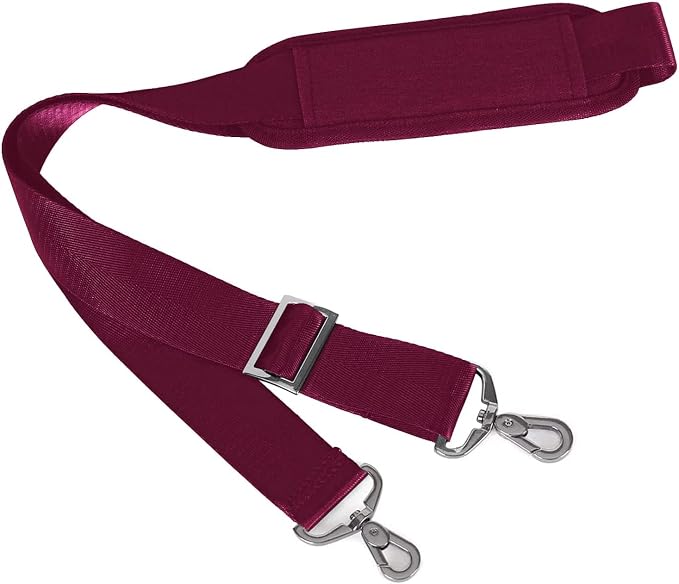 MOSISO 56 inch Shoulder Strap, Adjustable Soft Universal Non-Slip Strap | Thick Replacement Strap, Fit Padded with Metal Swivel Hooks for Laptop Shoulder Bag/Laptop Messenger Bag, Wine Red - Image 4