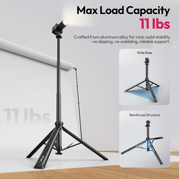 ULANZI MT-80 Aluminum Tripod Stand, 7FT Auto Pop-Up Camera Light Tripod | 11LB Max Load , 1/4" Screw, 360° Ball Head, 360° Rotates, Portable Video Light Stand for DSLR Camera, Ring Light, Video Rig - Image 7
