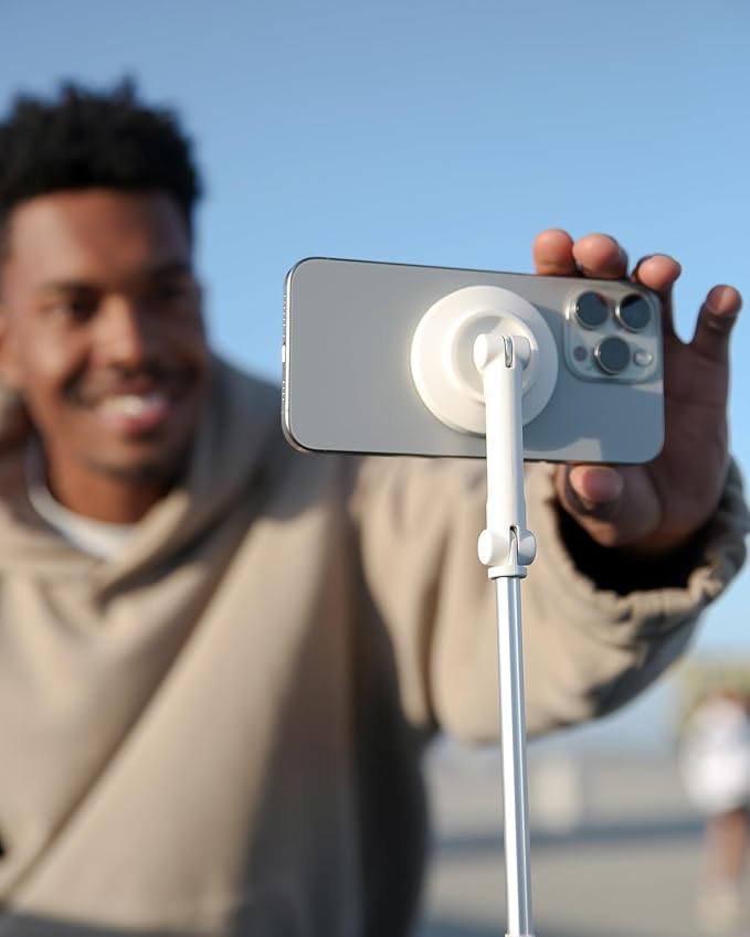 KraftGeek Magnetic Phone Tripod for iPhone, JustTap Tripod for MagSafe | 66" Auto-Open Selfie Stick Tripod, N52 Magnetic Mount, Portable Phone Tripod Stand for Travel, Video Recording & Vlogging - Image 7