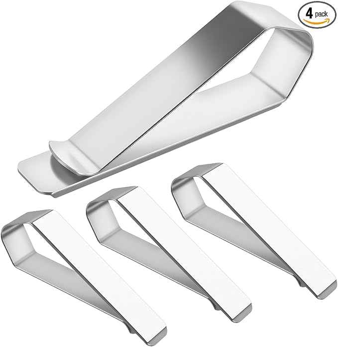4 Pack Car Sun Visor Photo Clips, Stainless Steel Sun Visor Clips for Car with Adhesive Clip Mounting Kit for Custom Displays (Photo Frames Not Included), Strong Hold Accessory for Cars, Home & Office by Vin+Beauty