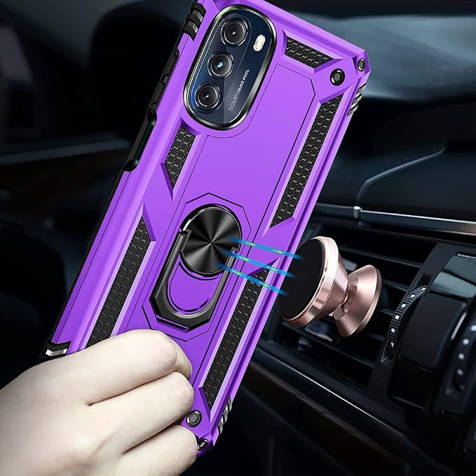 for Moto G 5G 2022 Case, Motorola Moto G 5G Case with HD Screen Protector, [Military Grade 16ft. Drop Tested] Ring Shockproof Protective Phone Case for Motorola G 5G 2022,Purple - Image 6