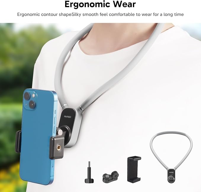 AKASO Magnetic Neck Mount Holder Chest Stand Strap for Phone, Action Camera | Compatible with Smart Phone and AKASO EK7000/Brave 4/Brave 7 LE/Brave 7/GoPro Hero12/11/10/ 9/Max/DJI Osmo Action 5/4/3 - Image 2