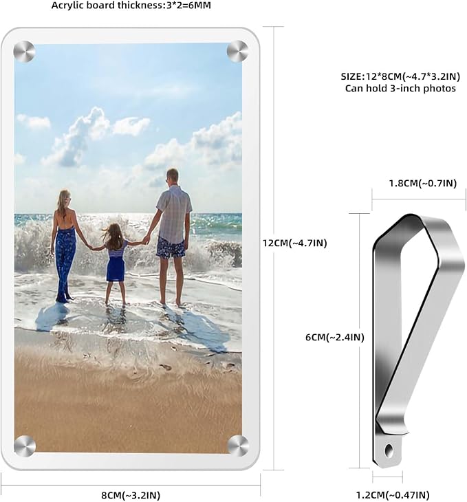 XMALL 2Pcs Car Picture Holder, Suitable for car Visor, Universal for Any Vehicle Model, Show Personal or Family Photos, Great Gift for Drivers, Car Accessories, Polaroid Photo Frame, 4.7"X3.1" - Image 2