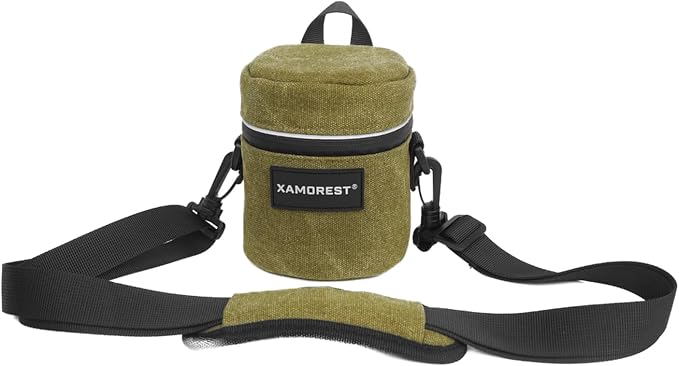 Camera Lens Case Lens Bag Compatible (3.15" x 3.74"(Canvas, Green)) by XAMOREST