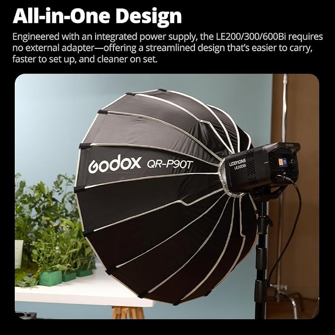 Godox LE200Bi Godox Light 220W Bi-Color LED Video Light | 2800K-6500K,57700 LUX,CRI/TLCI≥98,11 FX,APP Control,for Photography,Live Streaming - Image 2