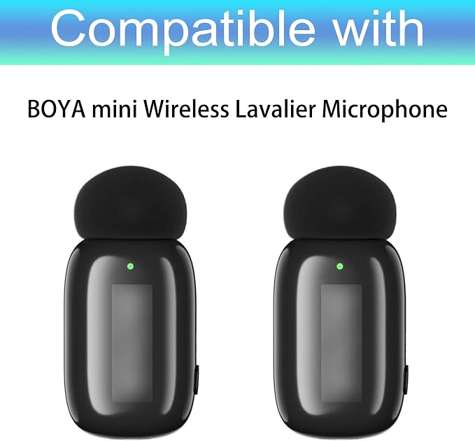 LEFXMOPHY Grey Windscreen Replacement for BOYA Mini Wireless Lavalier Microphone Pop Filter, Furry Wind Muff Deadcat Cover 3-pack - Image 2