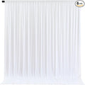 White Backdrop Curtains 6 Panels, 10 Feet Wrinkle-Free Polyester Photography Backdrop Drapes for Wedding Baby Shower Party Background Backdrop Stand- 24 X10FT (White) by WishCare