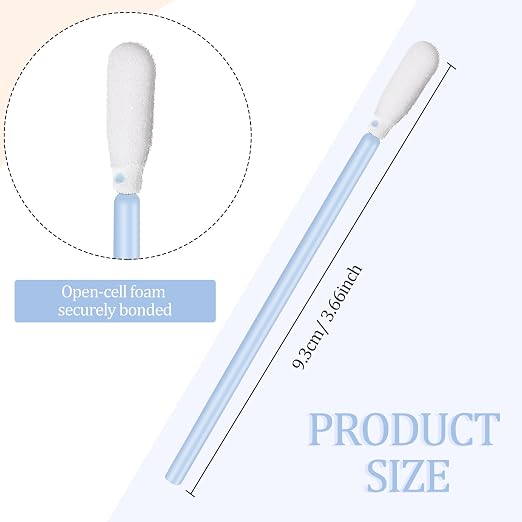 Chinco 200 Pieces Foam Swab Sponge Swab Foam Tips Sponge Stick for Inkjet Printer Print Head Camera Optical Lens Optical Equipment(Light Blue,3.66 Inch) (Pack of 4) - Image 3