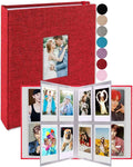 GPIRAL 2x3 Photo Album 208 Vertical Photos - Linen Cover, Compatible with K-pop Photocards, Fujifilm Instax Mini Film 7s 8 9 11, Polaroid Snap/PIC 300, HP Sprocket,Zip Printer, Red by GPIRAL
