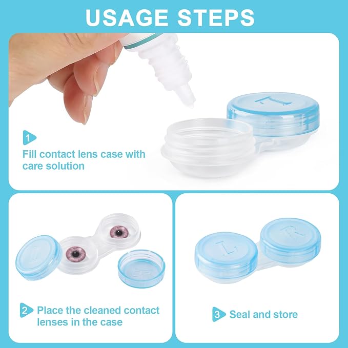 50 Pack Contact Lens Cases, Transparent Contact Cases Bulk in 5 colors, Cute Contact Lenses Case Leak-proof, Eye Contact Case for Home and Travel - Image 7