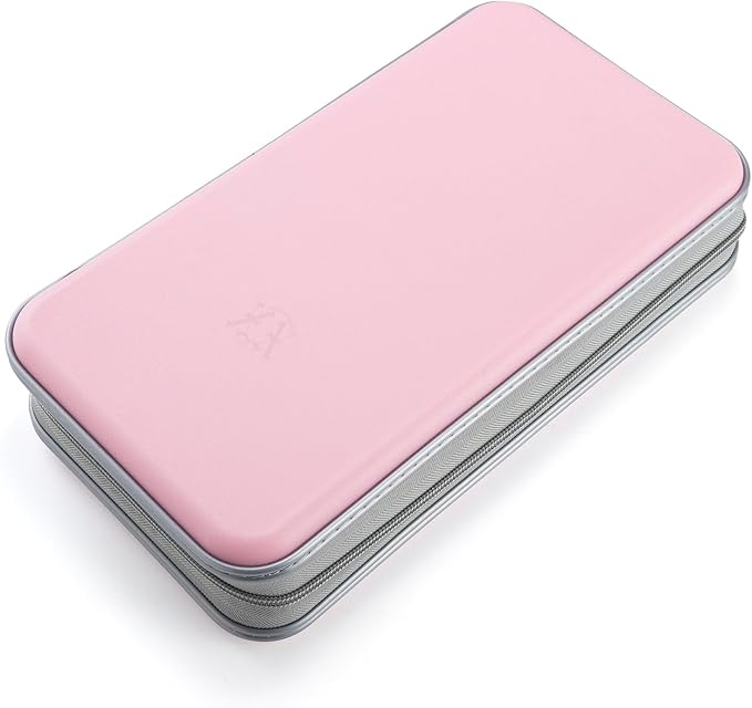 alavisxf xx CD Case, 96 Capacity Hard Plastic Disc Storage Holder for Car | CD DVD Holder, Portable Hand Strap, Zipper Closure, Anti-Slip Scratch-Resistant Sleeves, Disc Storage, for Home Office Travel - Image 5