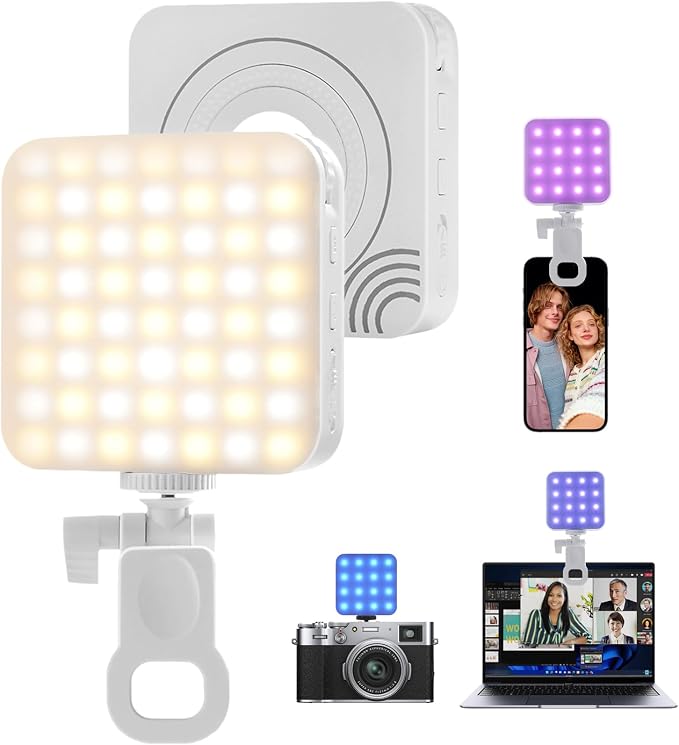 RGB Video Light, 80 LED Portable Camera Light, 360° Full Color Photography Lighting, 2700-7500K CRI 95+, 13 Light Modes for Phone, DSLR Video Recording, Vlog, YouTube Game Live Streaming by YULINKCOLighting