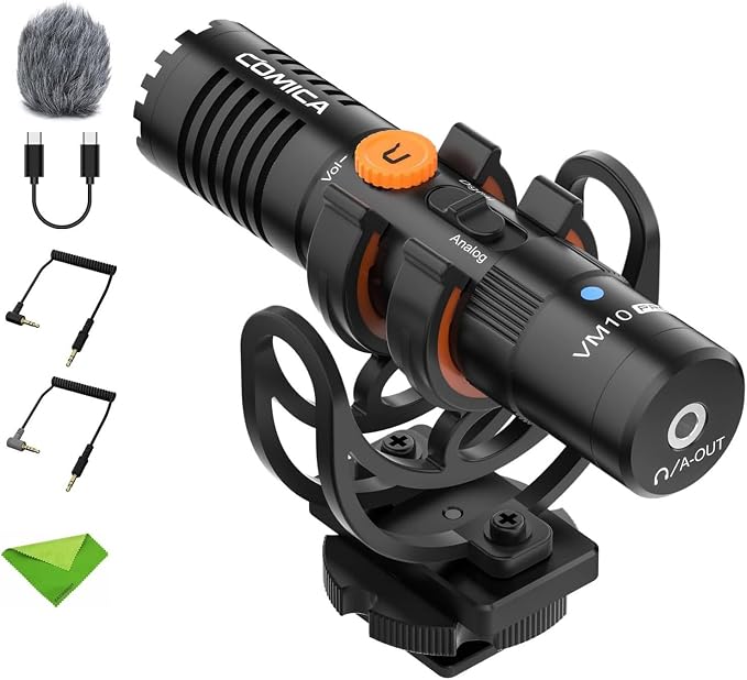 COMICA VM10 PRO Shotgun Microphone,USB C Mic for Camera, Smartphone, Tablet, PC.Ideal for Vlogging, Live Streaming,Recoding.Dual-Mode Video USB Shotgun Microphone with Gain Control by COMICA