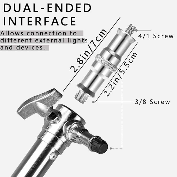KuuGuu 4 PCS Standard 1/4 to 3/8 inch Metal Convertor Threaded Screw Tripod Adapter Spigot Stud for Flash Holder, Studio Light Stand, Ball Head (Copper) - Image 2