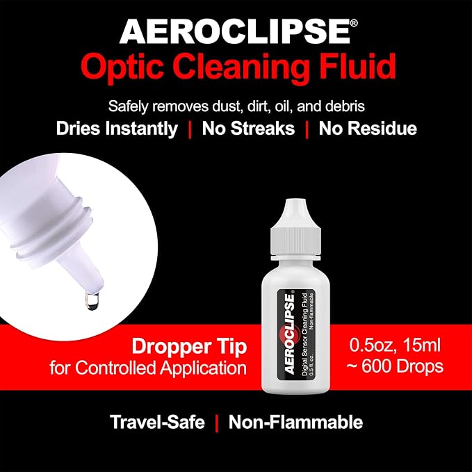 Aeroclipse Optic Cleaning Fluid and PEC-PAD Lint Free Wipes - Critical Optic Non-Flammable Cleaning Solution - Non-Abrisive Cleaning Wipes for Sensitive Glass - Cleaning Kit - Dropper Tip (15ml) 0.5oz - Image 4