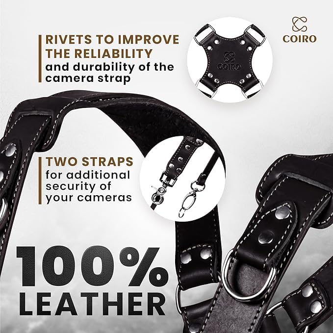 Dual Camera Harness Leather Camera Strap DSLR/SLR, All-Day Comfort - Image 3