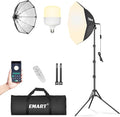 EMART Softbox Photography Lighting Kit 1Pack 50W LED 20"x20" Pull Soft Box | 3000K-6000K LED Bulb with Remote/APP Control, Professional Photography Lighting kit for Portrait, Video Recording, Streaming by EMART