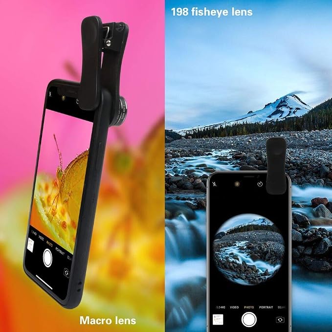 Phone Camera Lens Kit (13 Pieces) for iPhone 11 Xs 10 8 7 6 Plus SE Samsung and Most Andriod Phone- Wide Angle Lens & Macro Lens+Fisheye Lens and More - Image 4
