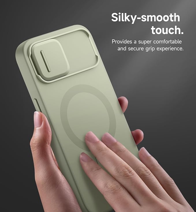SURITCH for iPhone 17e/16e Case with Magnetic Camera Slide Cover and Adjustable Kickstand, Compatible with MagSafe, Shockproof Bumper Case Slim Protective Cover 6.1 Inch,Green - Image 8