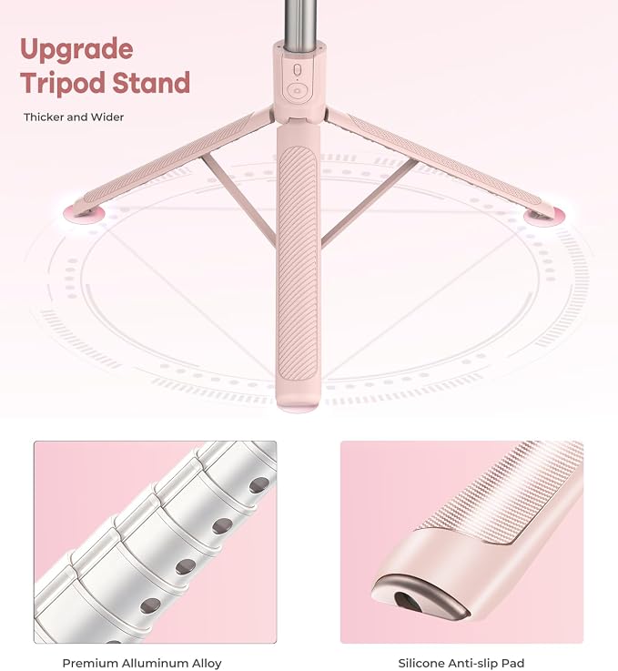 71” Phone Tripod & Selfie Stick for iPhone/Samsung/Android/Camera | Portable All-in-One Extendable Phone Tripod Stand with Wireless Remote for Selfies, Live Streaming & Video Recording. - Image 2