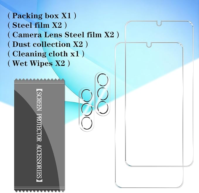 BIGFACE Galaxy A17 Tempered Glass Screen Protector + Camera Lens Protector [2 + 2 Pack][Case Friendly][Anti-Scratch][Ultrasonic Fingerprint Unlock] HD Protective Film for Samsung Galaxy A17 - Image 7