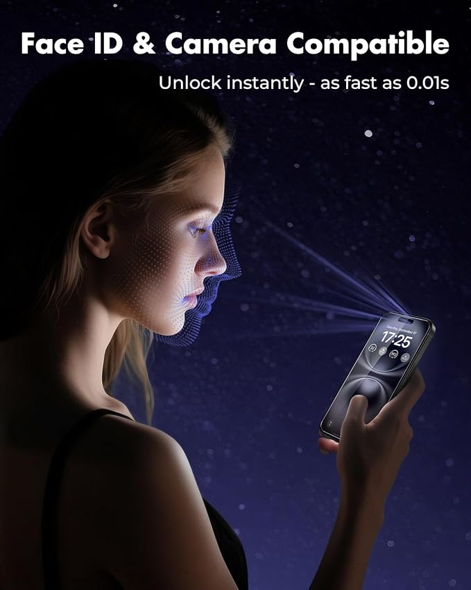 UNBREAKcable iPhone 16 Screen Protector & Camera Lens Protector | Upgraded Dual-Tempered Glass with Military-Grade 9H Hardness, 3-Pack,HD Clarity, Anti-Fingerprint, Case Friendly, Fits 6.1'' - Image 6