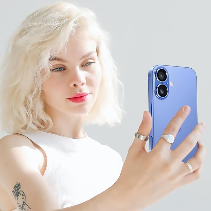 Compatible with iPhone 16 and 16 Plus Camera Lens Protector, Anti-Scratch Tempered Glass Metal Camera Screen Protector Shockproof Full Protective Lens Cover - Image 7