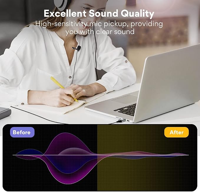 MAONO UL10 USB Lavalier Microphone, 192kHz/24bit for Interview and Vlogging | Omnidirectional, Plug & Play for PC, Computer, Mac, Laptop, Conference Calls, YouTube Video, Dictation, Meeting, Recording - Image 2
