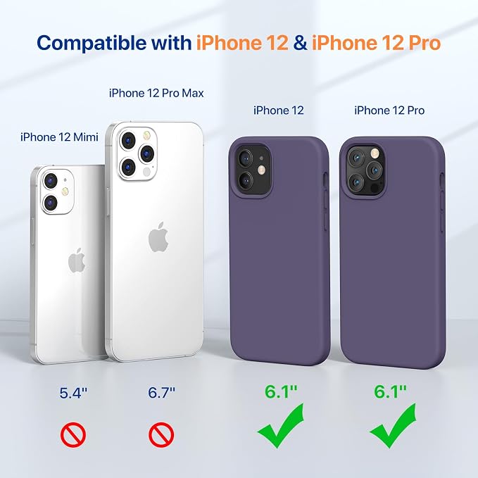 Miracase Silicone for iPhone 12 Case and iPhone 12 Pro Case, Dark Purple | Liquid Silicone Gel Rubber Shockproof Drop Protection Phone Case for iPhone 12/12 Pro 6.1 inch - Image 2